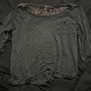 Dark Gray Top with lace back